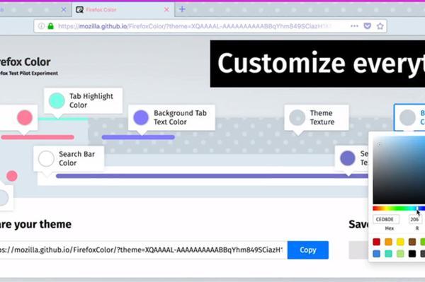 قابلیت سفارشی سازی رنگ ها در مرورگر فایرفاکس